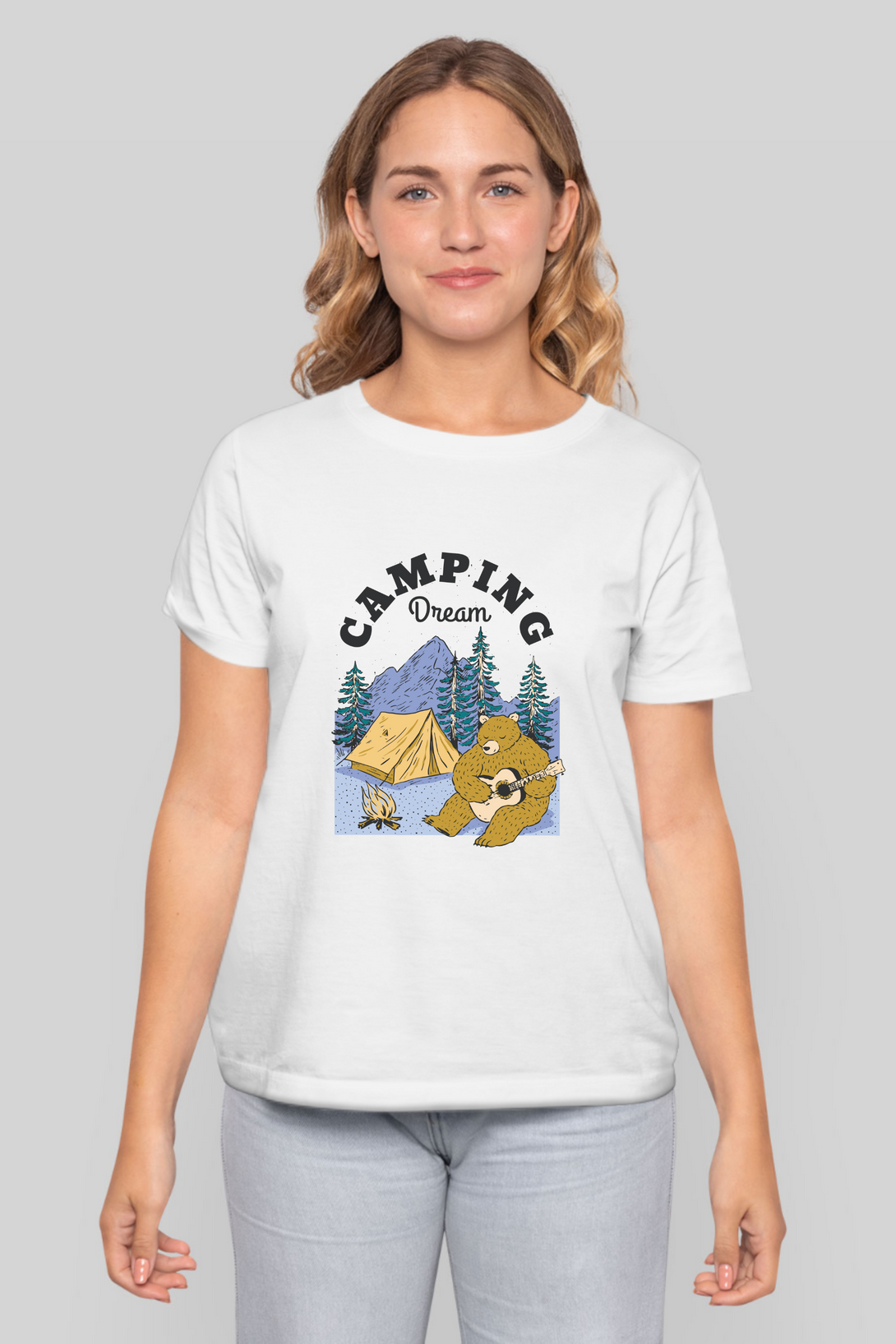 Camping Dream Printed T-Shirt For Women - WowWaves - 9