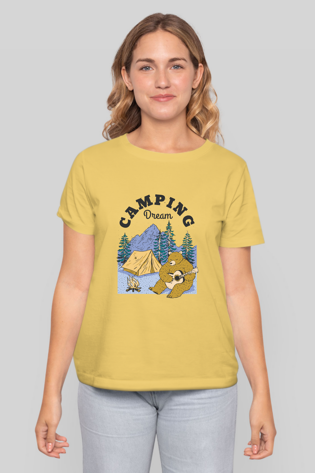 Camping Dream Printed T-Shirt For Women - WowWaves - 8