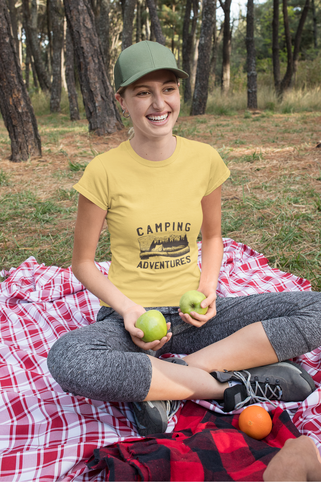 Camping Adventures Printed T-Shirt For Women - WowWaves - 2