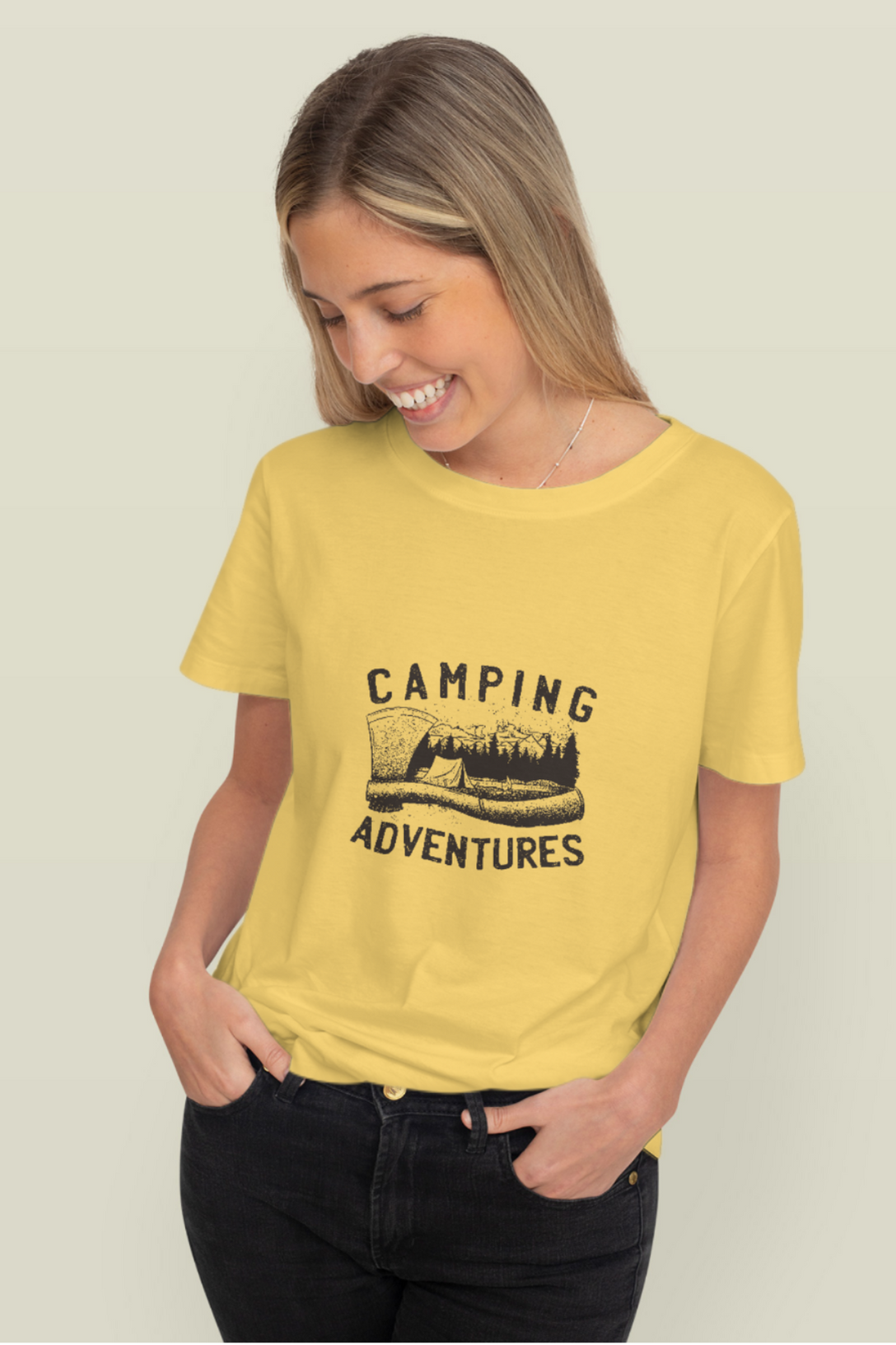 Camping Adventures Printed T-Shirt For Women - WowWaves - 7