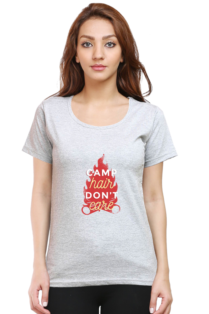Camping Vibes Printed Scoop Neck T-Shirt For Women - WowWaves - 15