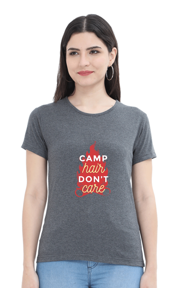 Camping Vibes Printed Scoop Neck T-Shirt For Women - WowWaves - 13