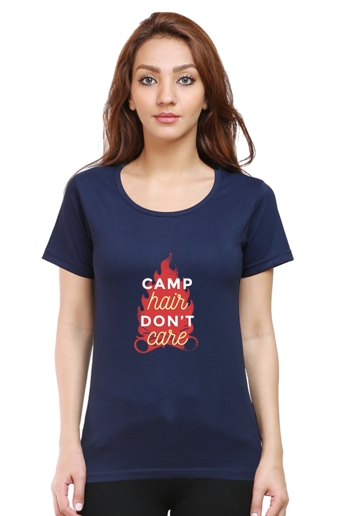 Camping Vibes Printed Scoop Neck T-Shirt For Women - WowWaves - 12