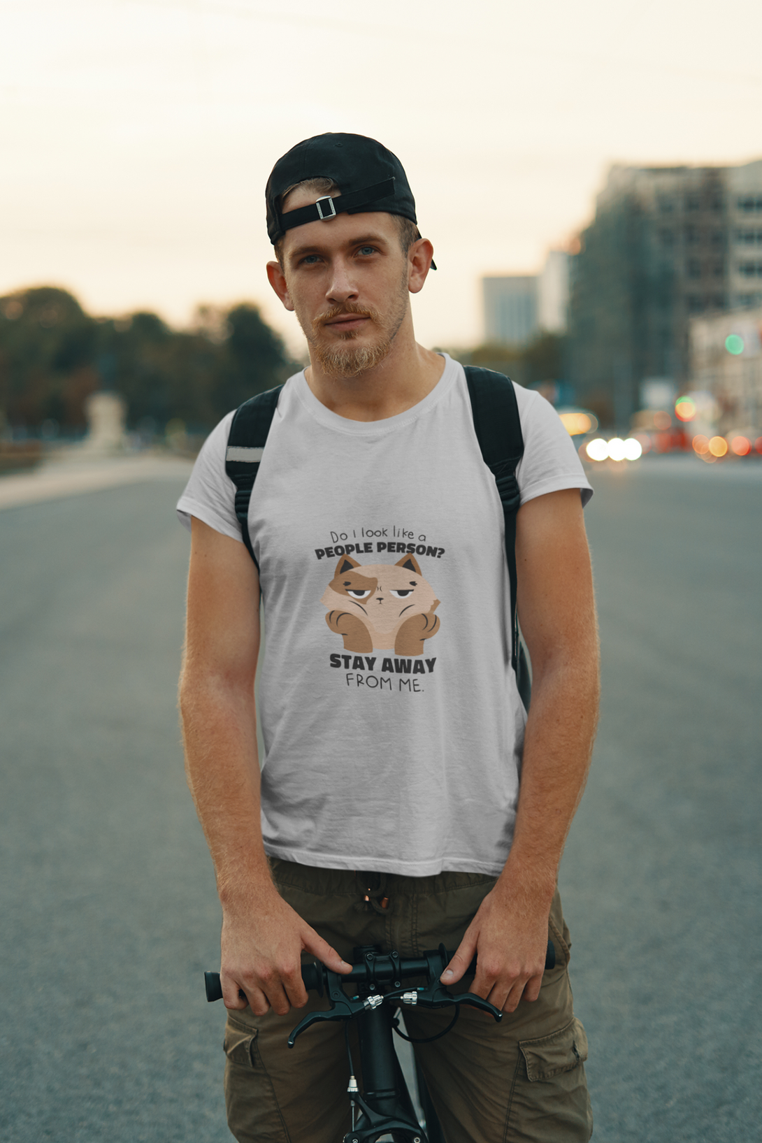 Anti Social Cat Printed T-Shirt For Men - WowWaves - 5