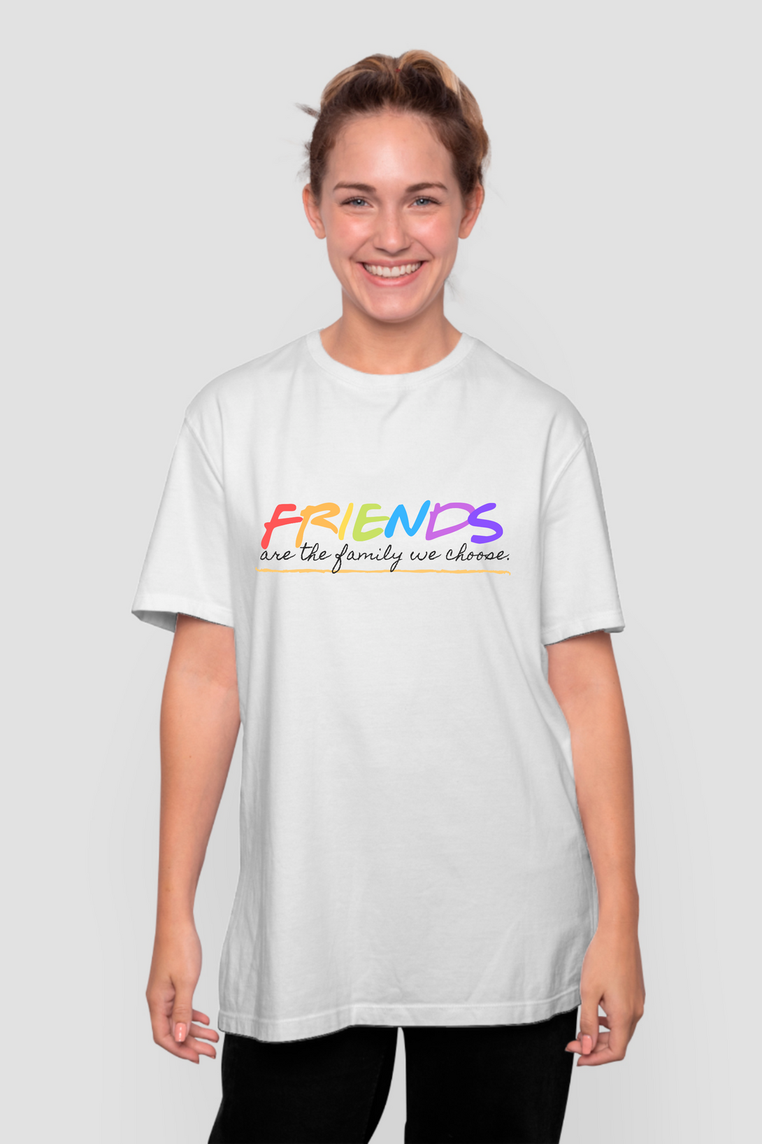 Chosen Family Printed Oversized T-Shirt For Women - WowWaves - 7