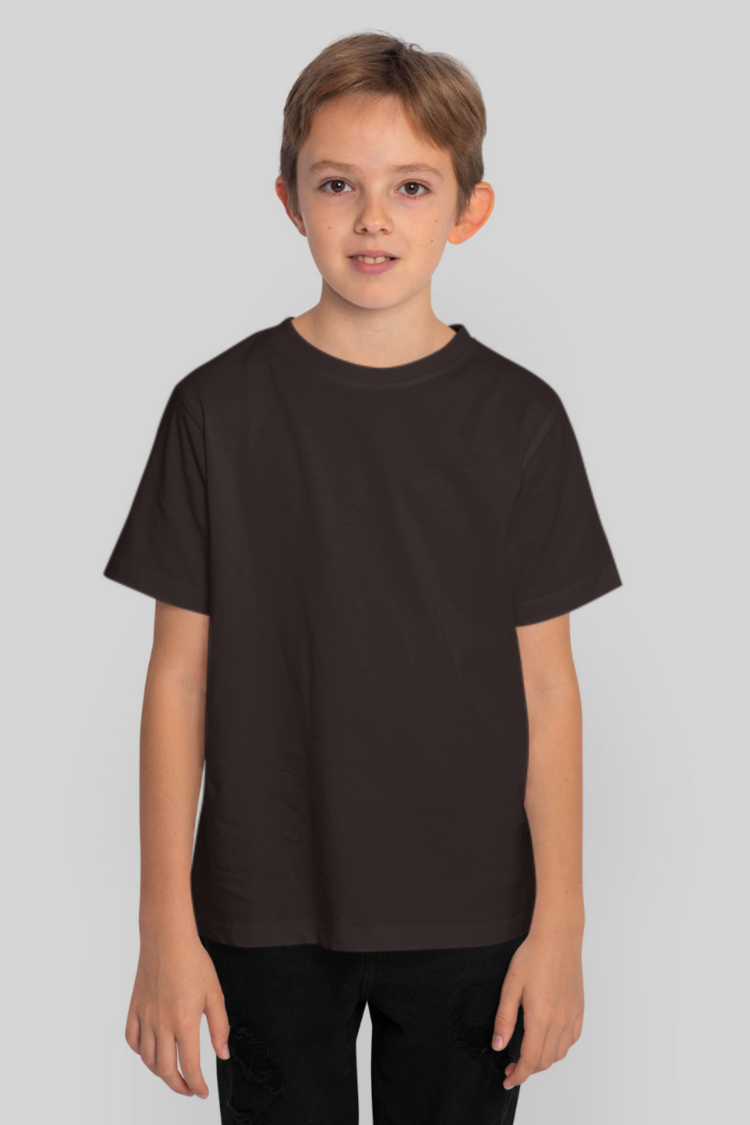Coffee Brown T-Shirt For Boy - WowWaves
