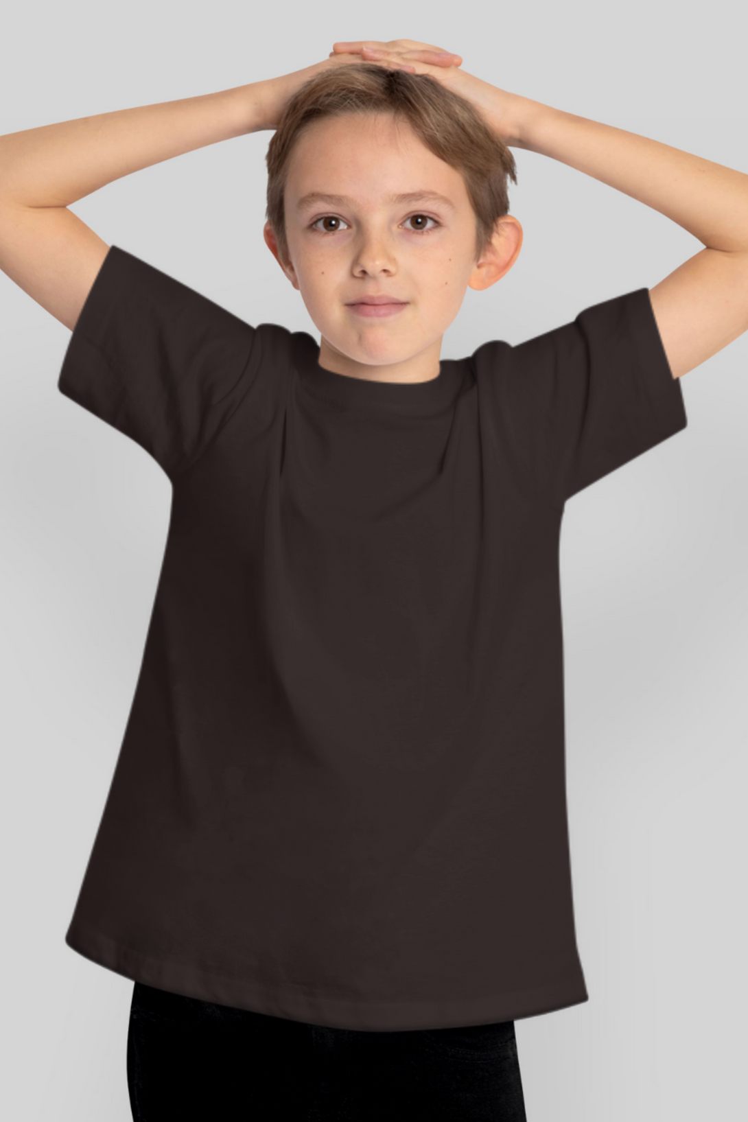 Coffee Brown T-Shirt For Boy - WowWaves - 1