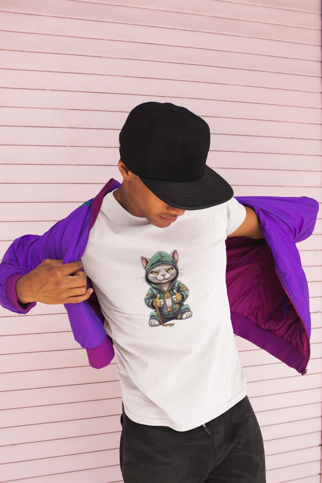 Cool Cat Printed T-Shirt For Men - WowWaves - 5