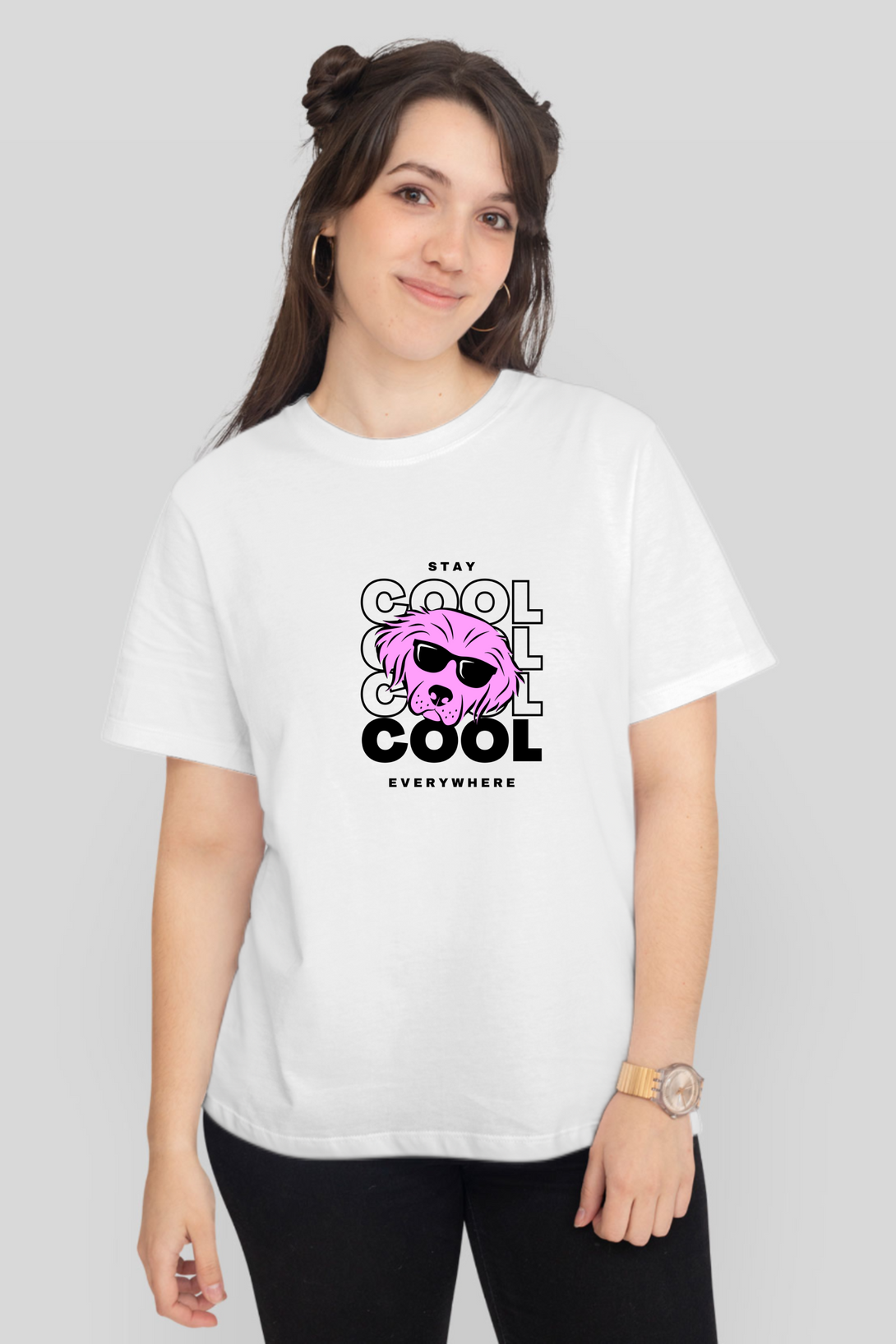 Stay Cool Everywhere Printed T-Shirt For Women - WowWaves - 8