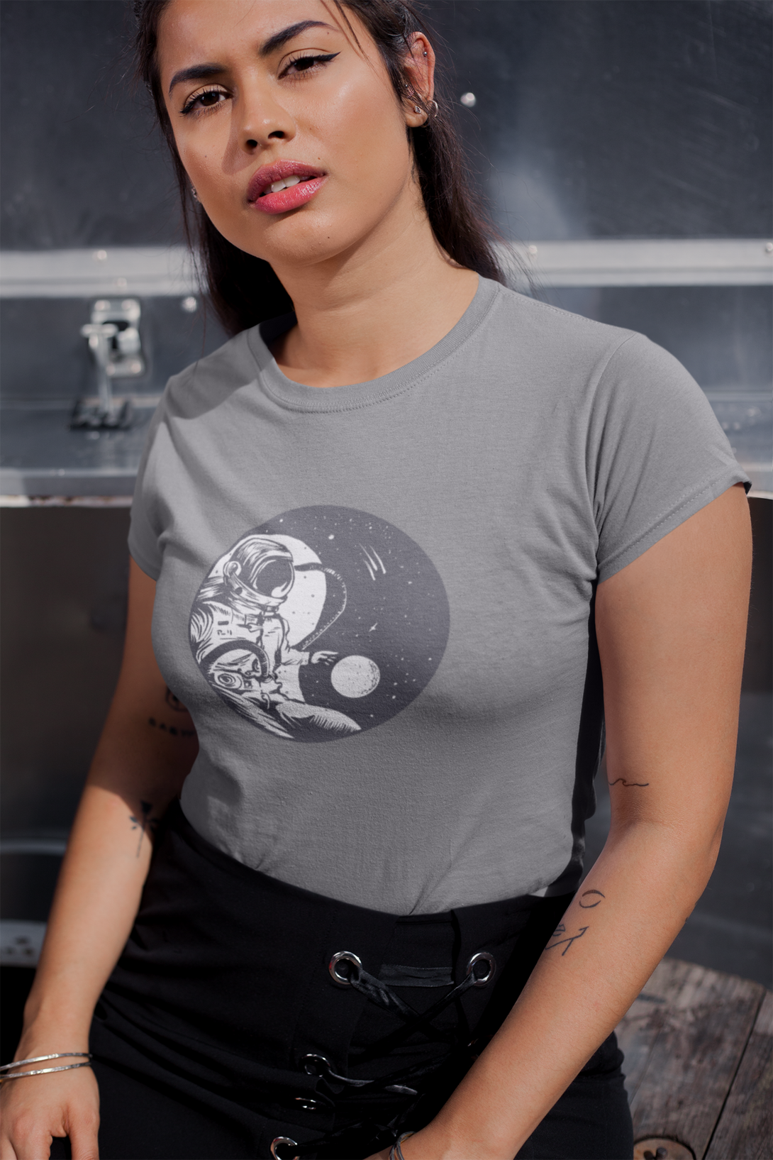 Cosmic Balance Printed T-Shirt For Women - WowWaves - 3