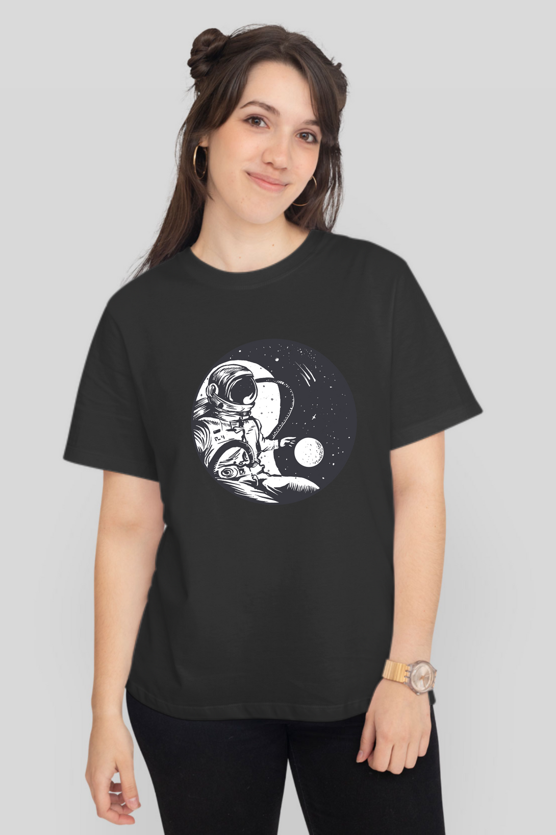 Cosmic Balance Printed T-Shirt For Women - WowWaves - 7