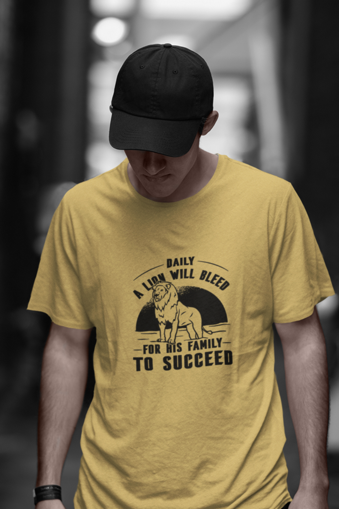 Lion Success Printed T-Shirt For Men - WowWaves - 5