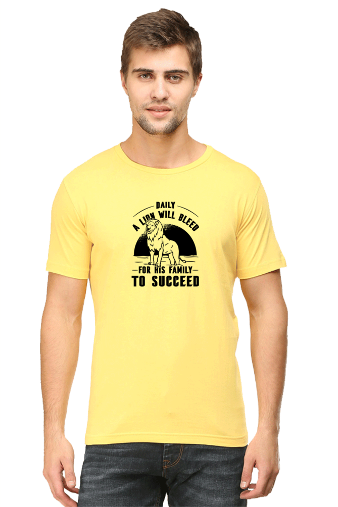 Lion Success Printed T-Shirt For Men - WowWaves - 7