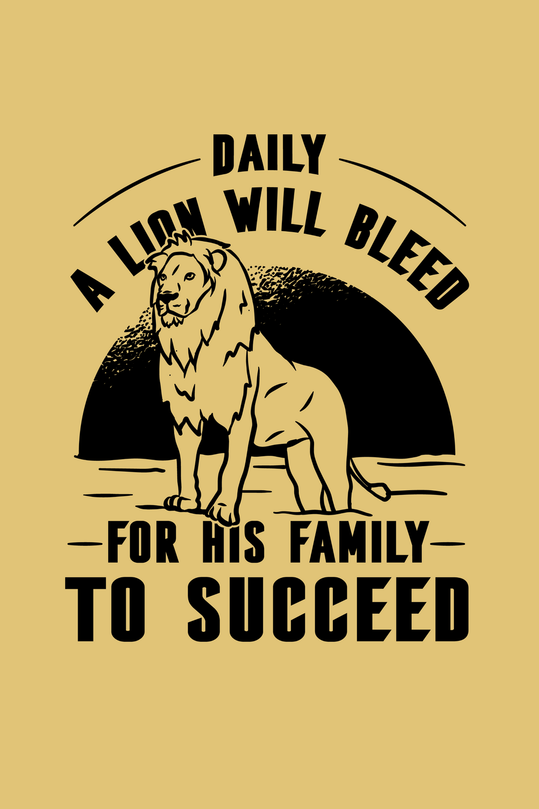 Lion Success Printed T-Shirt For Men - WowWaves - 1