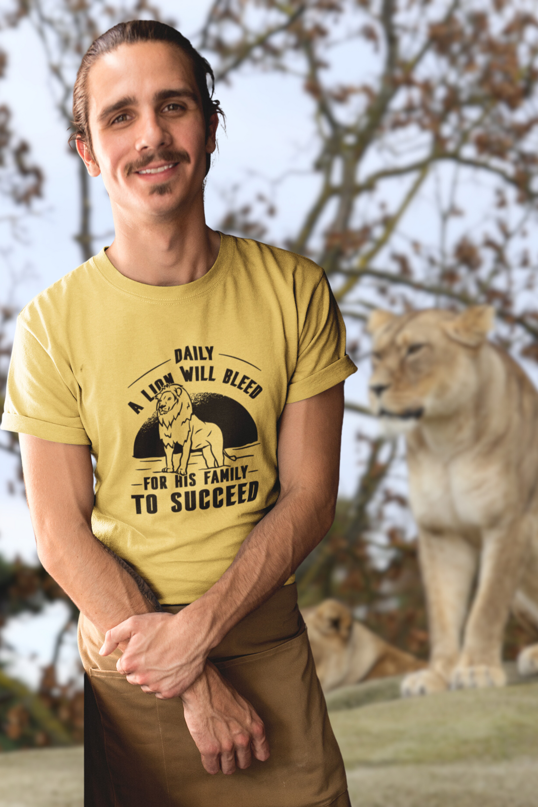 Lion Success Printed T-Shirt For Men - WowWaves - 2