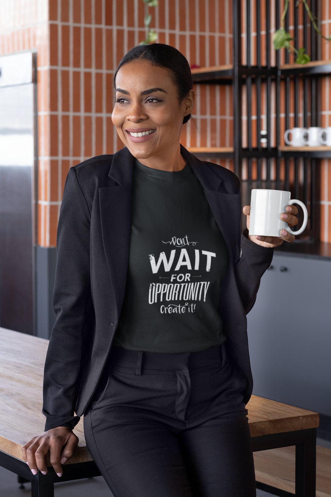 Create Opportunity Printed T-Shirt For Women - WowWaves - 4