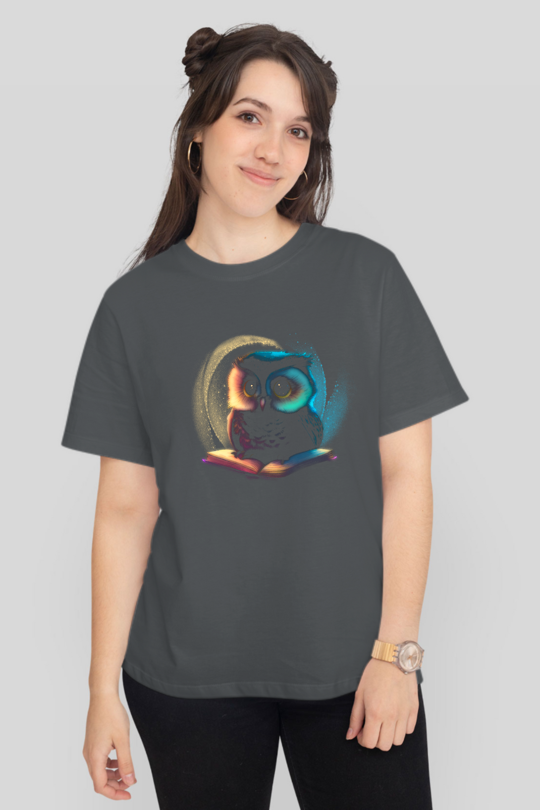 Cute Owl Printed T-Shirt For Women - WowWaves - 7