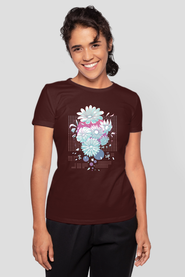 Daisy Delight Printed T-Shirt For Women - WowWaves - 11