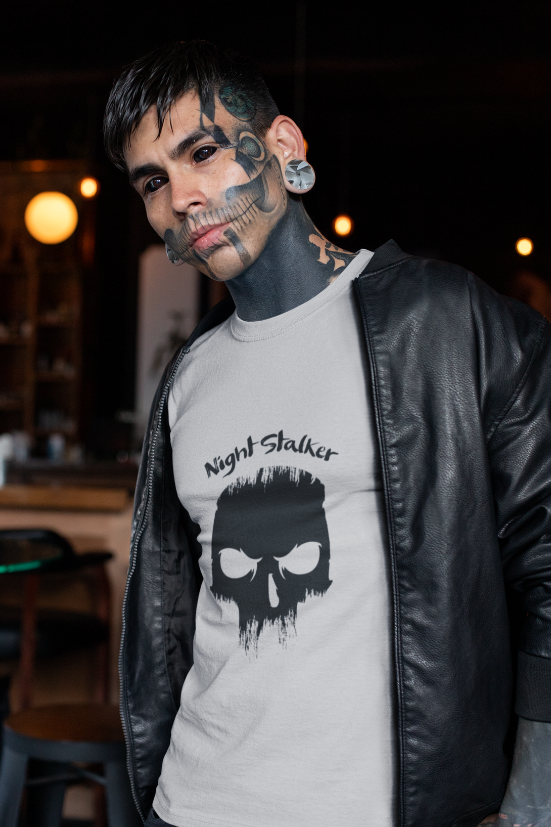 Dark Skull Night Stalker Printed T Shirt For Men - WowWaves - 5