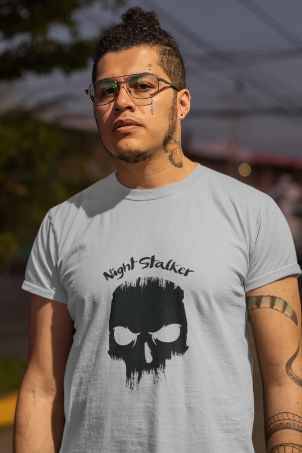 Dark Skull Night Stalker Printed T Shirt For Men - WowWaves