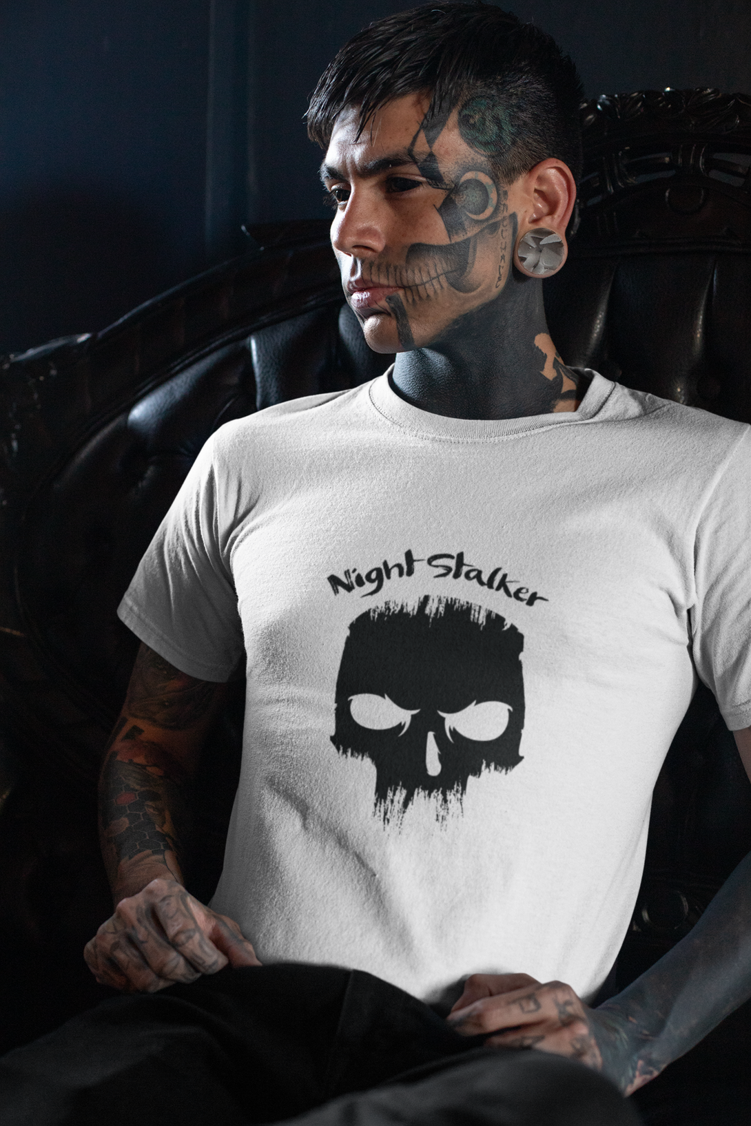 Dark Skull Night Stalker Printed T Shirt For Men - WowWaves - 4
