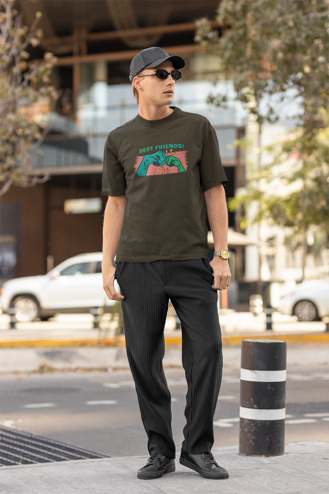 Dino Pals Printed Oversized T-Shirt For Men - WowWaves - 2