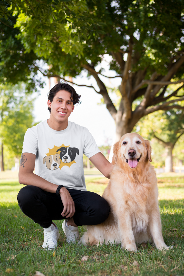 Cartoon Dog Duo Printed T-Shirt For Men - WowWaves