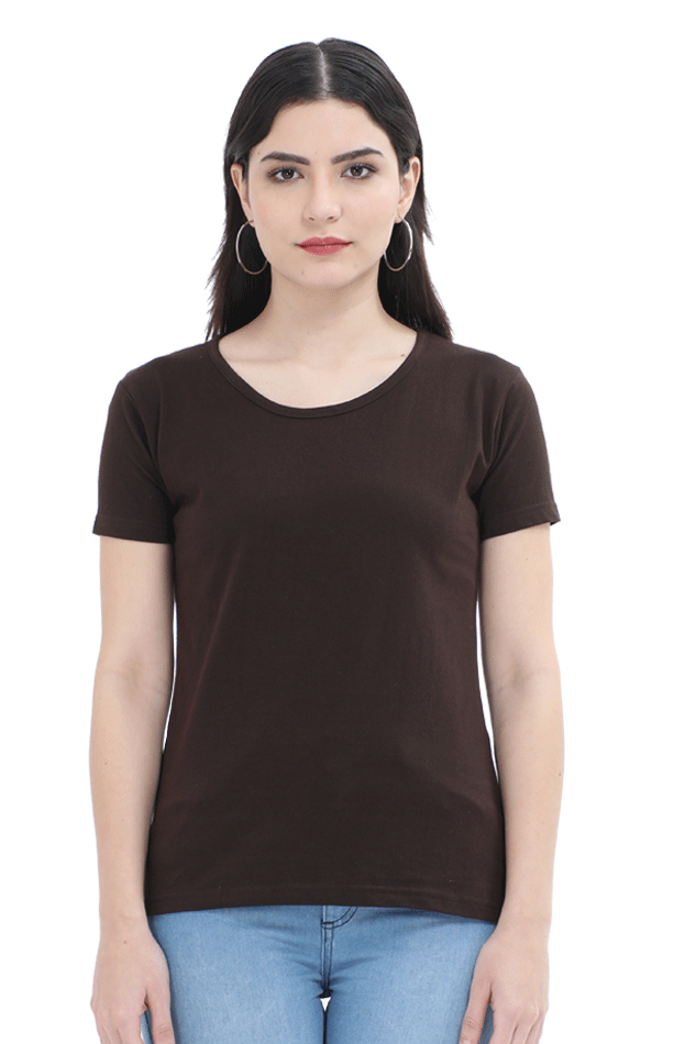 Earthy And Neutral Scoop Neck T Shirt For Women - WowWaves - 2