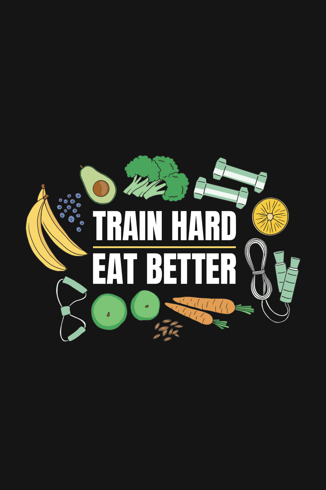 Train Hard, Eat Better Printed Oversized T-Shirt For Women - WowWaves - 1