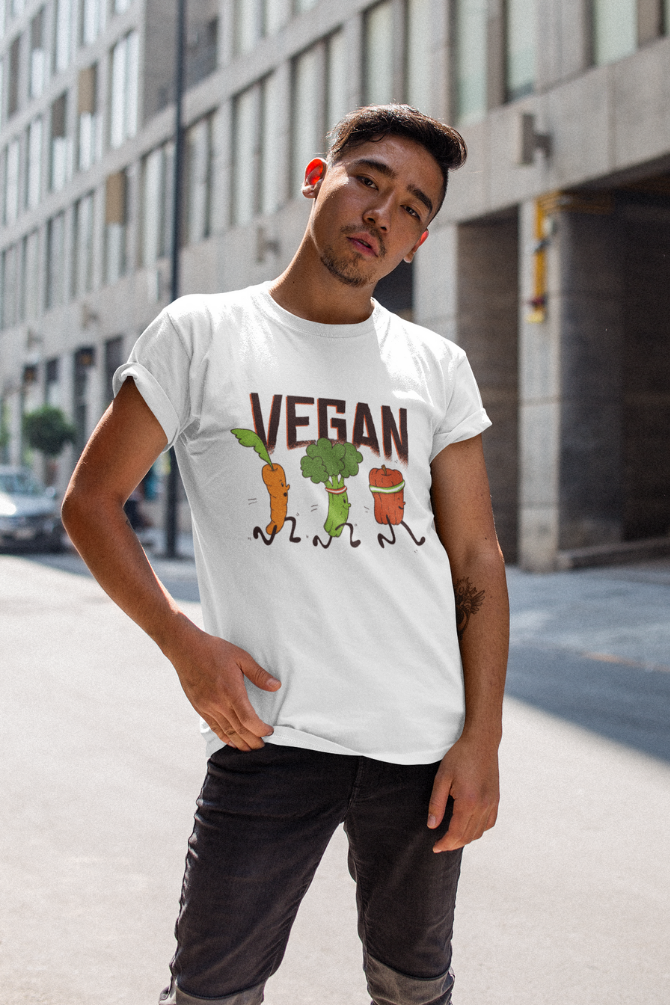 Vegan Runners Printed T-Shirt For Men - WowWaves - 11