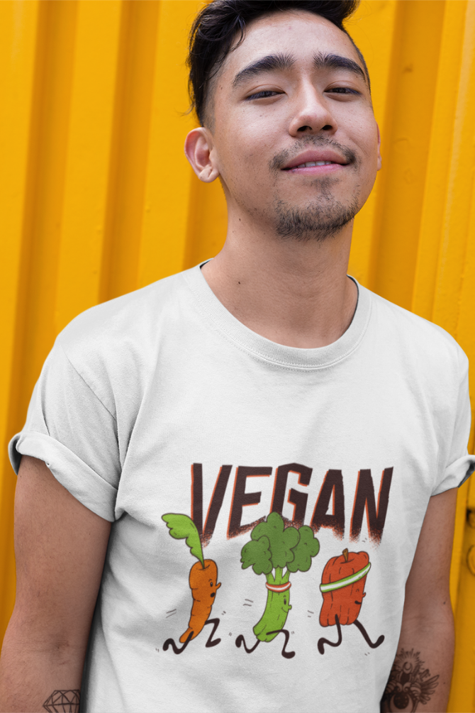 Vegan Runners Printed T-Shirt For Men - WowWaves - 12