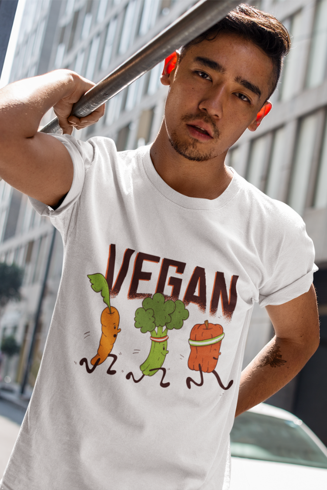 Vegan Runners Printed T-Shirt For Men - WowWaves - 8