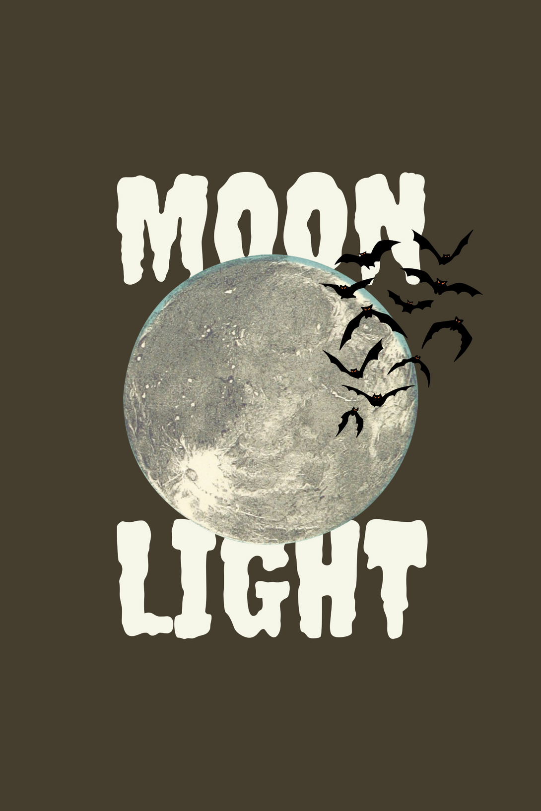 Moon Light With Bat Flying Printed T-Shirt For Men - WowWaves - 1