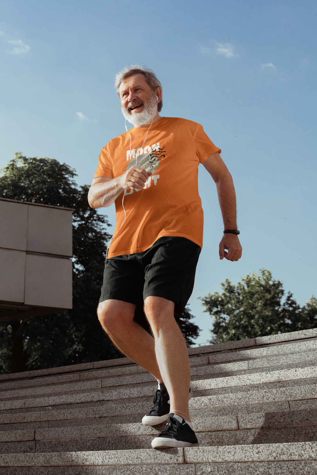 Moon Light With Bat Flying Printed T-Shirt For Men - WowWaves - 2