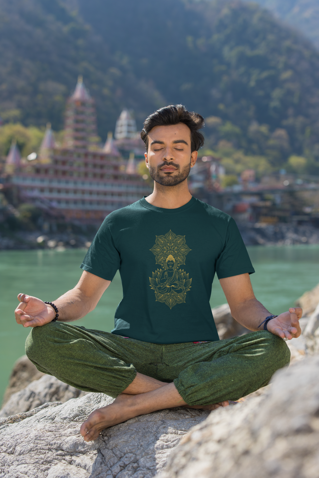 Enlightened Mandala Printed T-Shirt For Men - WowWaves - 2