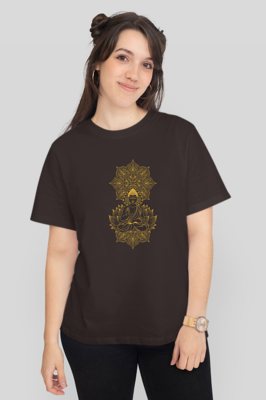 Enlightened Mandala Printed T-Shirt For Women - WowWaves - 7