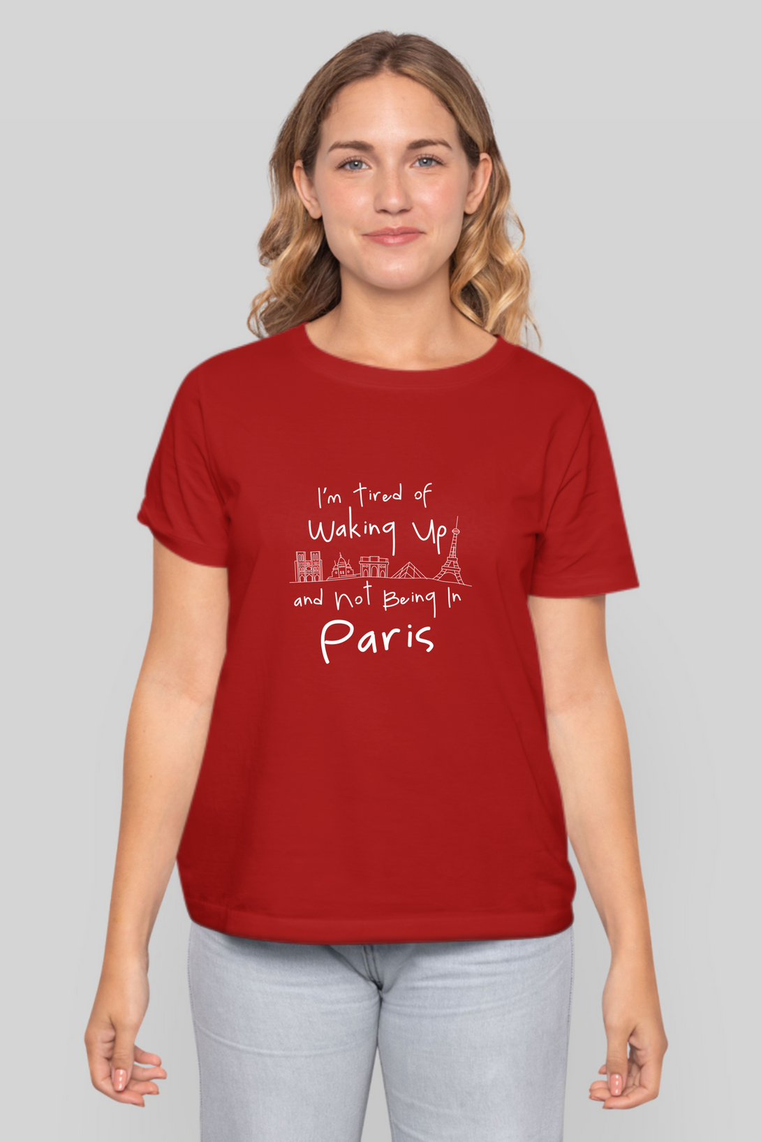 Paris Dreaming Printed T-Shirt For Women - WowWaves - 8