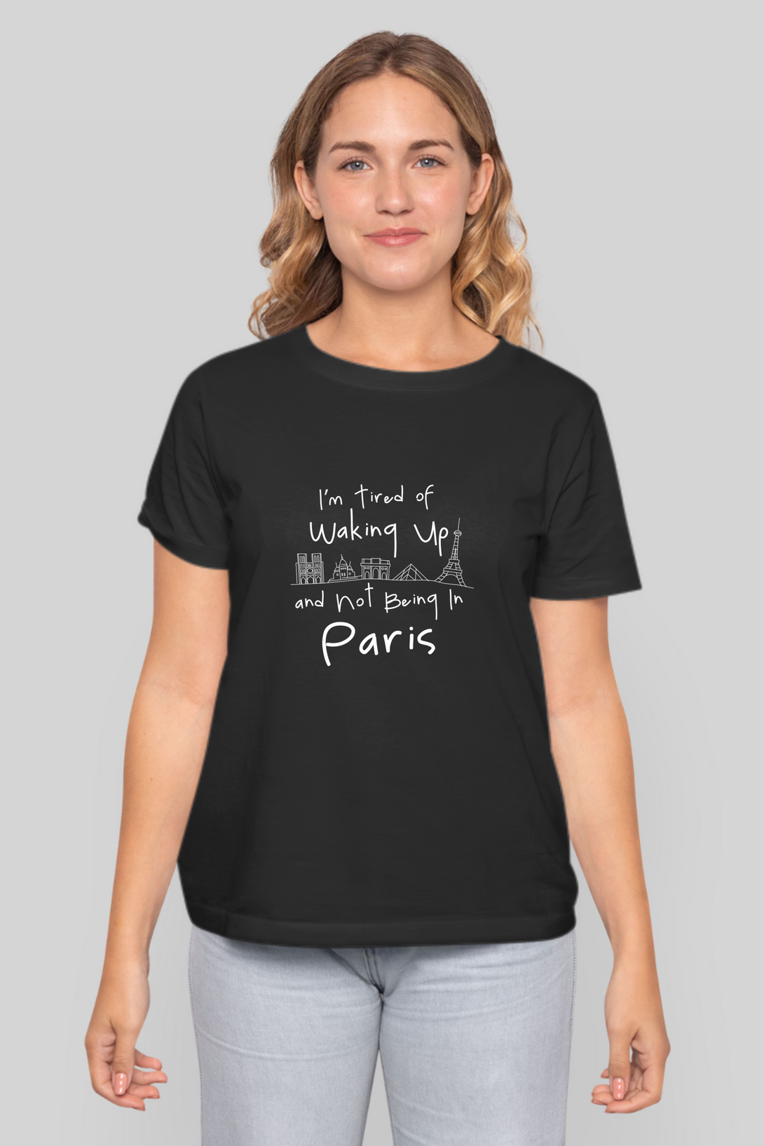 Paris Dreaming Printed T-Shirt For Women - WowWaves - 9