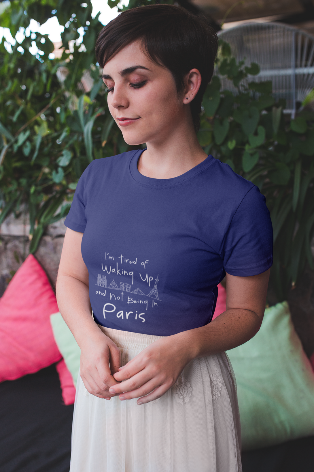 Paris Dreaming Printed T-Shirt For Women - WowWaves - 2