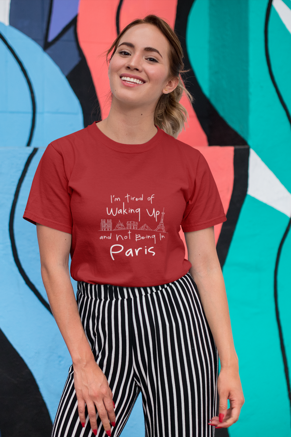 Paris Dreaming Printed T-Shirt For Women - WowWaves
