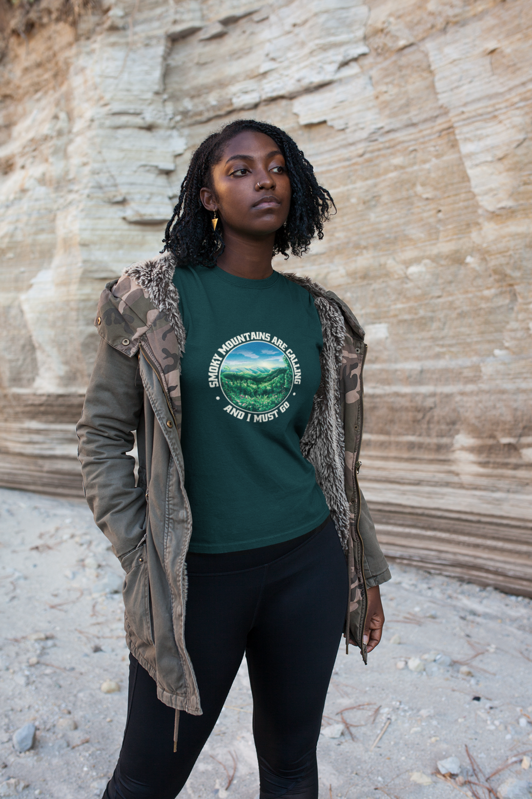 Smoky Mountains Are Calling Printed T-Shirt For Women - WowWaves - 6