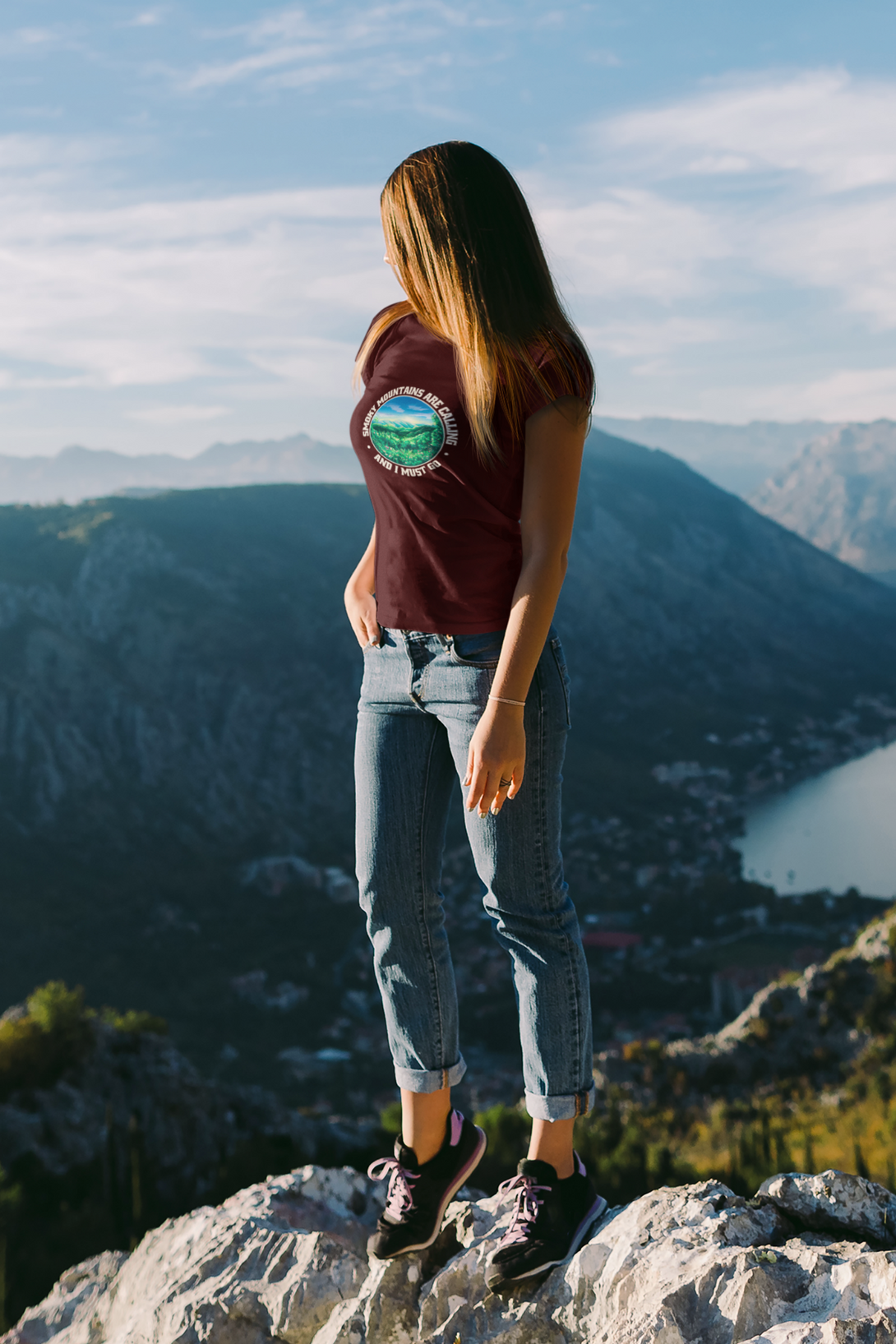 Smoky Mountains Are Calling Printed T-Shirt For Women - WowWaves