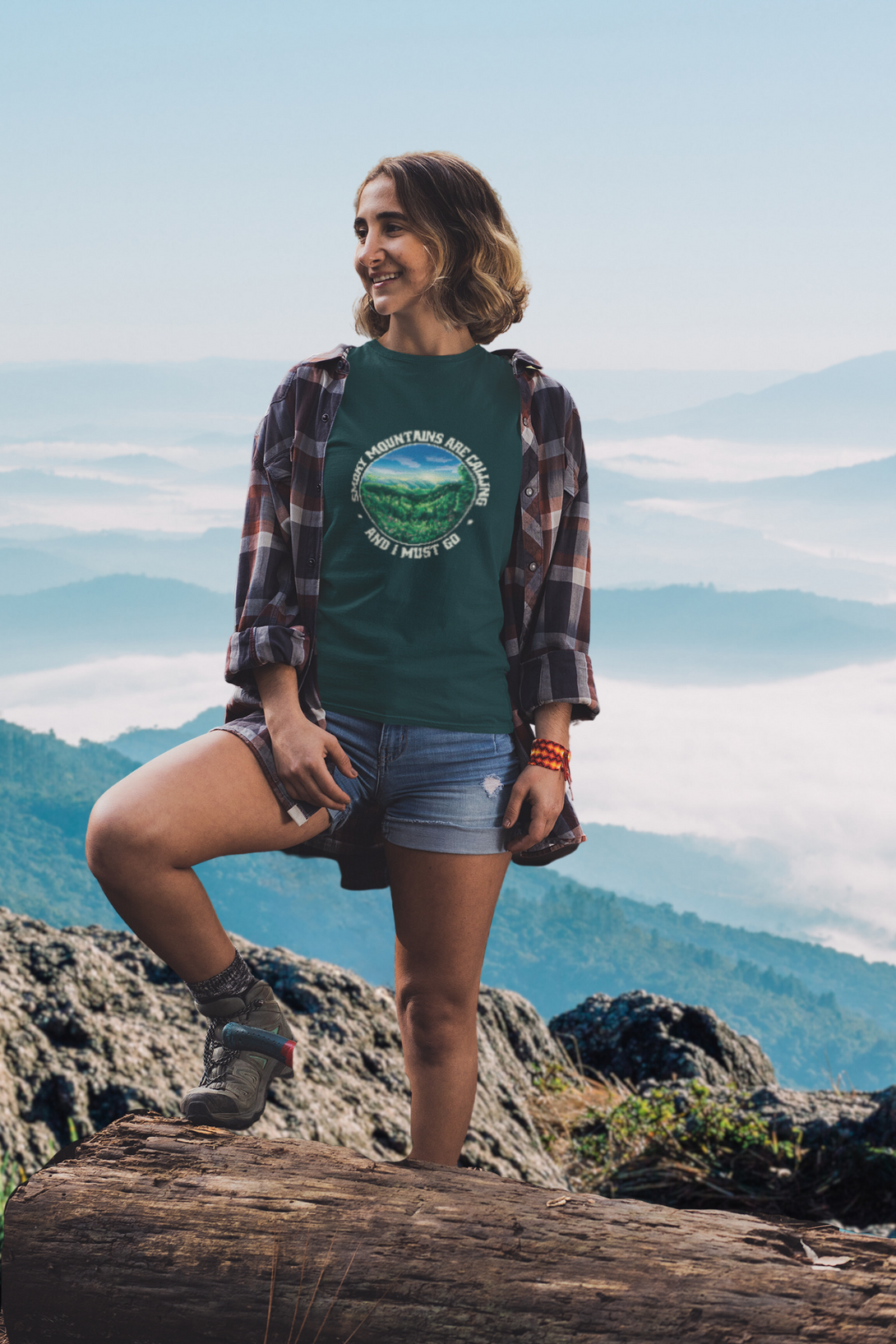 Smoky Mountains Are Calling Printed T-Shirt For Women - WowWaves - 2