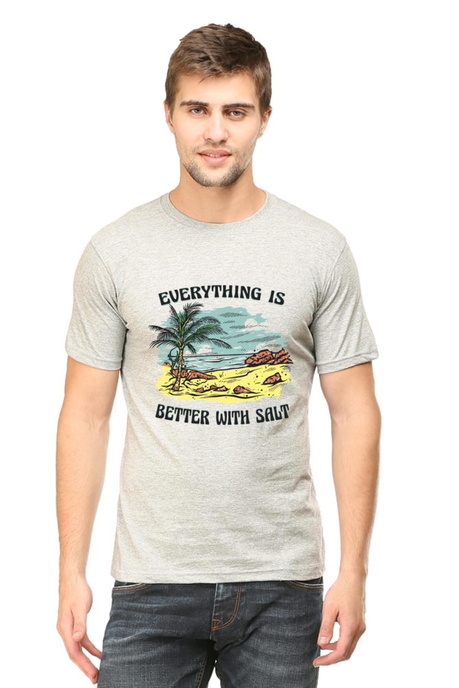 Everything Is Better With Salt Printed T-Shirt For Men - WowWaves - 8