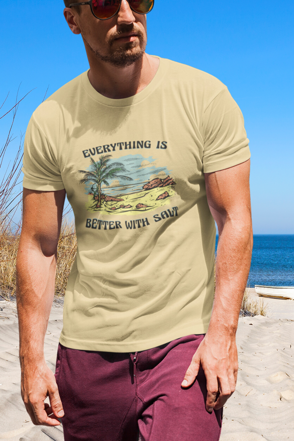 Everything Is Better With Salt Printed T-Shirt For Men - WowWaves