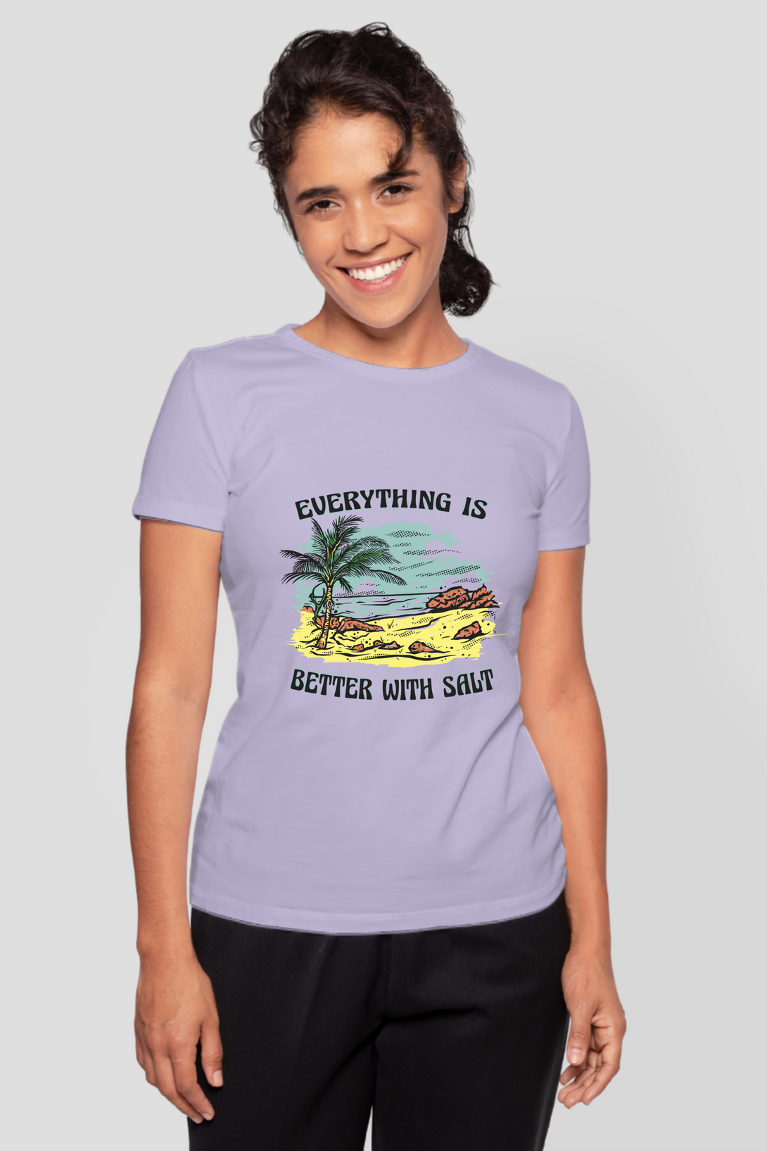 Everything Is Better With Salt Printed T-Shirt For Women - WowWaves - 13