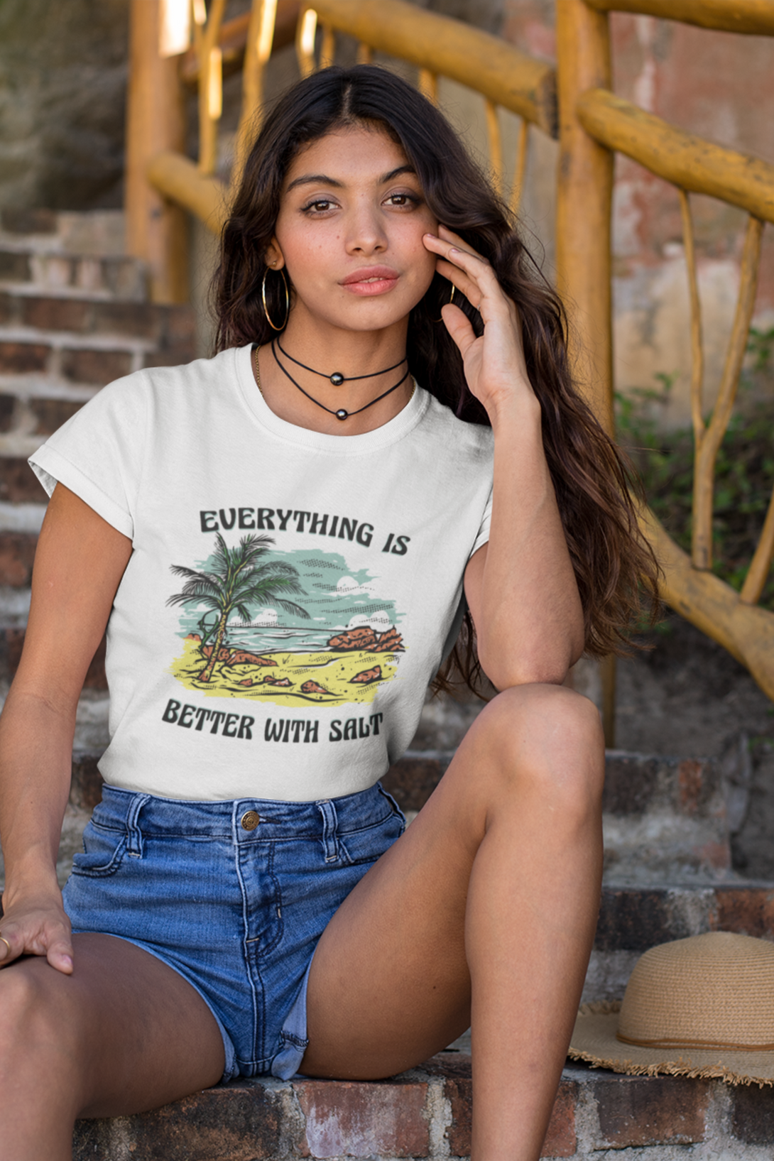 Everything Is Better With Salt Printed T-Shirt For Women - WowWaves - 5