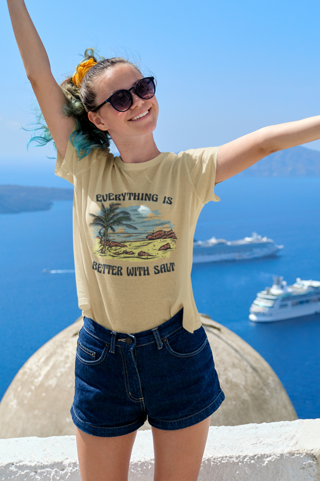 Everything Is Better With Salt Printed T-Shirt For Women - WowWaves