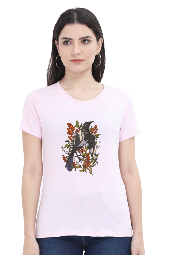 Feathered Harvest Printed Scoop Neck T-Shirt For Women - WowWaves - 5
