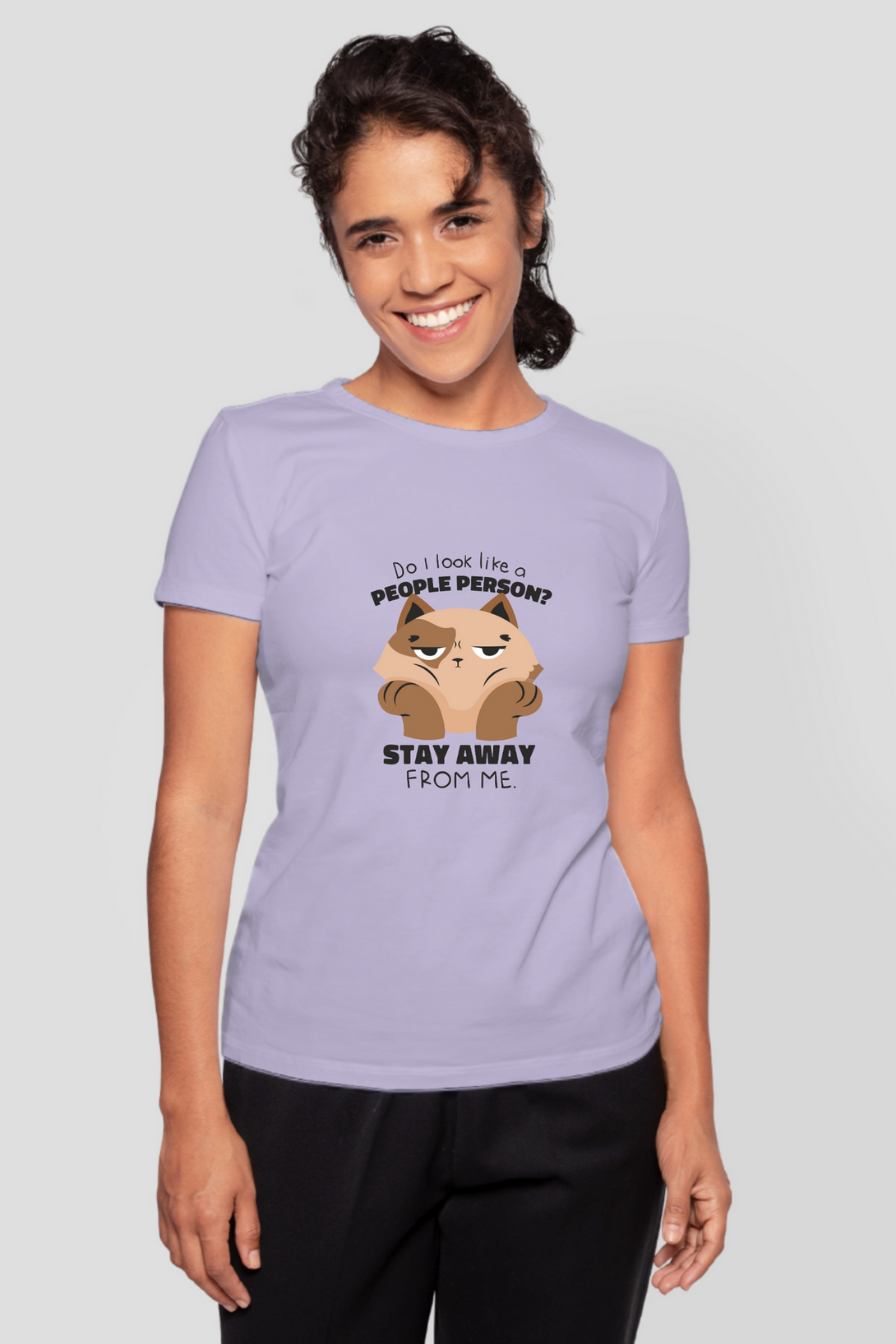 Anti Social Cat Printed T-Shirt For Women - WowWaves - 8